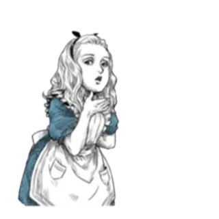 👀 Alice Alice in Wonderland アリス, 不思議の国, キャラクター, 女の子, 青いドレス, クラシック telegram sticker