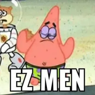 😎 Patrick Star Spongebob Squarepants EZ MEN patryk rozgwiazda, spongebob, kreskówka, ez men, śmieszne telegram sticker