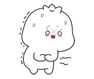 🌟 Мультфильм, Персонаж, Милый, Испуганный, Тревожный, Нервный telegram sticker