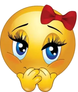 😀 emoji, bow, cute, face, cartoon whatsapp sticker