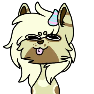 😜 gatto, unicorno, animale, carino, cartone animato, adesivo whatsapp sticker