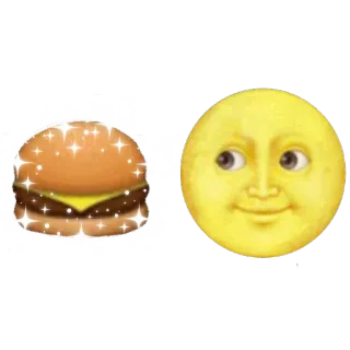 🍔 hamburger, luna, cibo, emoji, scintillio telegram sticker