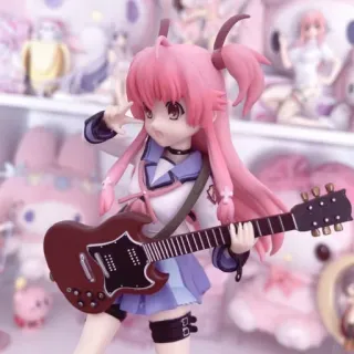 😀 Anime, Guitarra, Figura, Cabelo rosa, Kawaii, Mangá whatsapp sticker