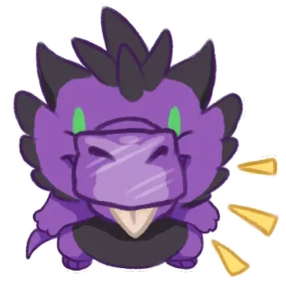 😁 mignon, violet, dragon, dessin animé, animal, fantaisie whatsapp sticker