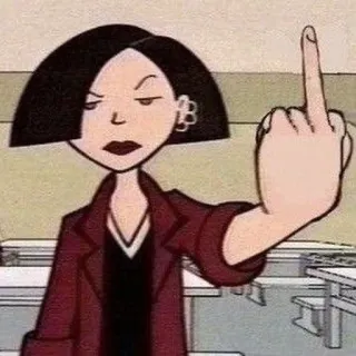 🌟 Daria daria, cartoon, middle finger, sarcastic, attitude telegram sticker