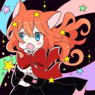✨ Чиби, Аниме, Милый, Звезды, Мультфильм, Кошачьи ушки telegram sticker