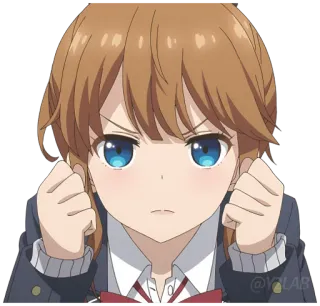 😠 @YQL48 Anime, Garota, Brava, Desenho animado, Chateada, Personagem whatsapp sticker