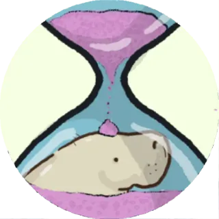 ⏳ песочные часы, спящий, животное, время, милый whatsapp sticker