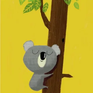 😌 koala, tree, animal, illustration, cute, nature, cartoon whatsapp sticker