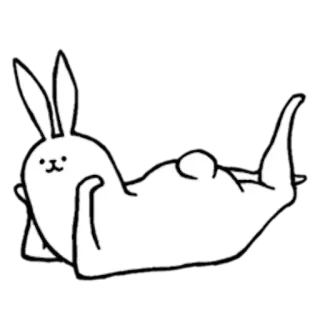 😉 lapin, lapinou, allongé, mignon, détente, animal, dessin animé whatsapp sticker