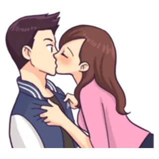💋 bacio, amore, coppia, romanticismo, cartoni animati, relazione telegram sticker
