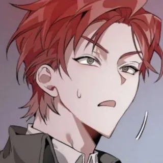🇦🇱 anime, manga, character, redhead, portrait, illustration telegram sticker
