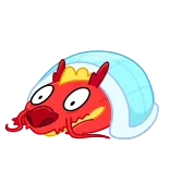 😰 Cartoon, Roter Drache, Iglu, Lustig, Figur telegram sticker