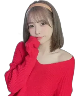 ☺ potret, wanita, asia, imut, sweater merah telegram sticker