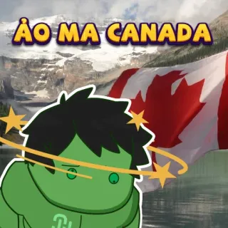 👻 ÅO MA CANADA канада, канадский, флаг, текст telegram sticker