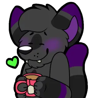 ☕ Furry, Animal, Fofo, Chá, Café, Caneca telegram sticker