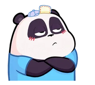 🐼 Panda, Dibujos animados, Triste, Herido, Animal, Pegatina whatsapp sticker