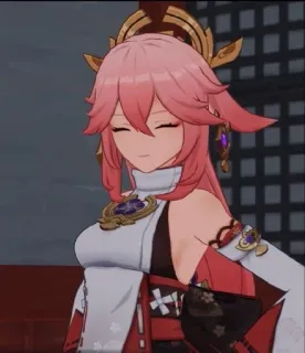 🌸 Yae Miko Genshin Impact アニメ, ゲーム, 原神, 八重神子, キャラクター, ビデオゲーム whatsapp sticker