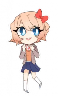 🧡 Sayori Doki Doki Literature Club! Anime, Chibi, Fofo, Jogo, Personagem, Fanart telegram sticker
