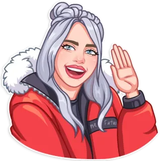 👋 Billie Eilish The Future Billie Eilish, naklejka, kreskówka, celebryta, muzyka, piosenkarka telegram sticker