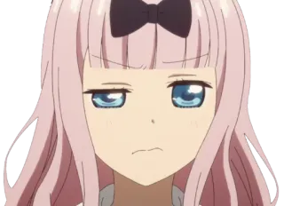 🤨 Chika Fujiwara Kaguya-sama: Love Is War аниме, Чика Фудзивара, Кагуя-сама, Любовь это война, самодовольный, лицо, выражение telegram sticker