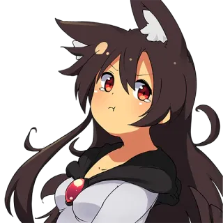 😠 애니메이션, 만화, 카와이, 귀여운, 소녀, 귀, 울음, 후드티 telegram sticker