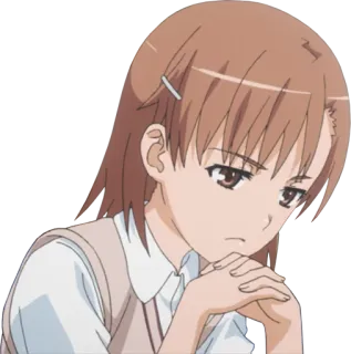 🤔 Misaka Mikoto A Certain Scientific Railgun อนิเมะ, ผู้หญิง, มิซากะ มิโคโตะ, เรลกัน, ตัวละคร telegram sticker