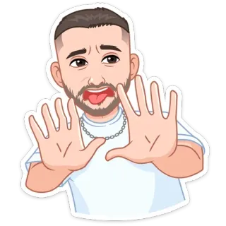 ⛔ Desenho animado, Pessoa, Homem, Expressão, Mãos, Medo, Aflição whatsapp sticker