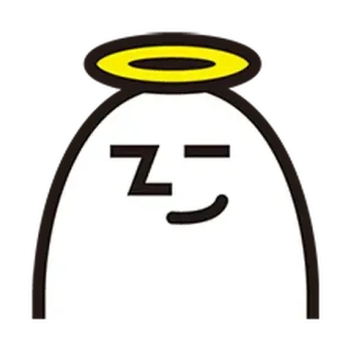 ⚪️ ángel, dormilón, dibujos animados, lindo, halo, cara, dormir whatsapp sticker