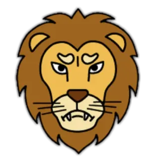 🦁 lion, animal, dessin animé, mascotte, autocollant, faune sauvage, illustration, roi de la jungle whatsapp sticker