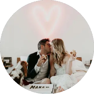💏 MAKER пара, поцелуй, пицца, любовь, свадьба, собака telegram sticker