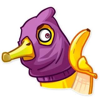 🍌 утка, банан, мультфильм, наклейка telegram sticker
