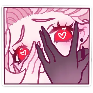 🫣 Anime, Harten, Kawaii, Manga, Ogen, Personage, Sticker whatsapp sticker