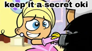 🤫 keep it a secret oki мультфильм, секрет, персонаж, блондинка, розовый telegram sticker
