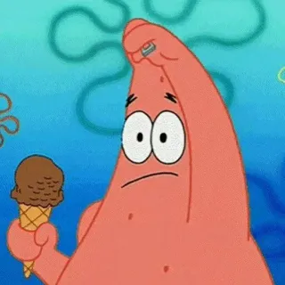🍔 Patrick Star Spongebob Squarepants patrick estrela, bob esponja, sorvete, desenho animado, nickelodeon whatsapp sticker