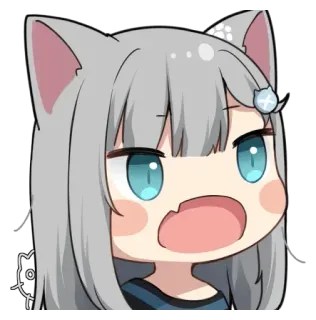 😲 อนิเมะ, สาวแมว, เนโกะ, น่ารัก, คาวาอิ, อิโมติคอน, สติกเกอร์ telegram sticker