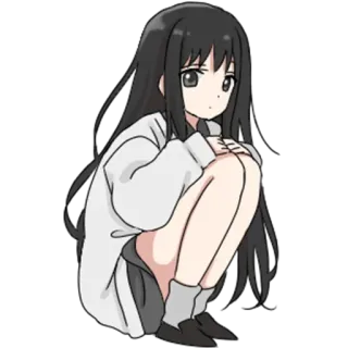 😨 Anime, Mädchen, Süß, Cartoon telegram sticker