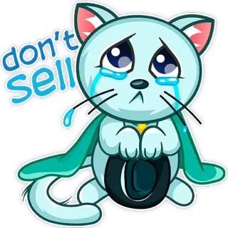 😢 don't sell gato, triste, llorar, lindo, no vender, rogando, adorable telegram sticker