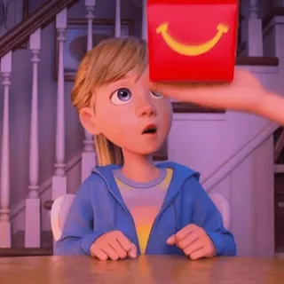 🍔 Riley Andersen Inside Out cartoon, animation, movie, character, happy meal, pixar, disney telegram sticker