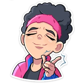 ☝️ cartoon, portrait, man, character, smug, plotting, thinking telegram sticker