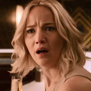 😳 Jennifer Lawrence actress, celebrity, woman, blonde, Jennifer Lawrence, worried telegram sticker