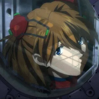❤️ Asuka Langley Soryu Neon Genesis Evangelion Anime, Pilot, Gadis, Merah, Robot telegram sticker