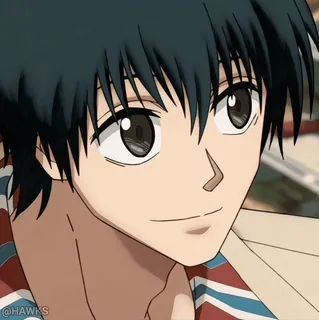 ☺️ anime, boy, portrait, character, cartoon, illustration whatsapp sticker