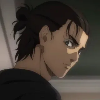 😏 Eren Yeager Attack on Titan eren yeager, attack on titan, anime, manga, character telegram sticker