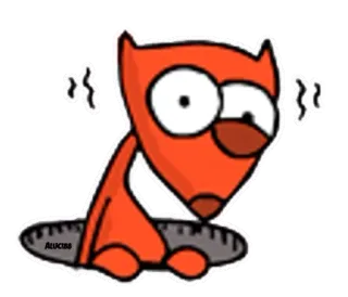 😳 Allucss dessin animé, animal, trou, renard, orange, yeux telegram sticker