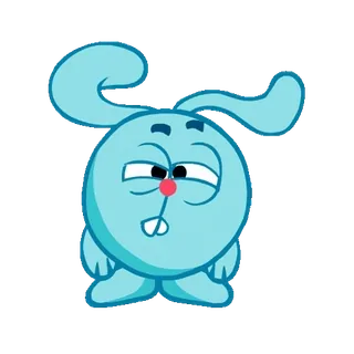🐰 cartoon, animal, bunny, blue, kikoriki telegram sticker