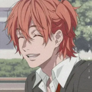🏮 vezzziaria anime, manga, boy, smiling, red hair, character telegram sticker