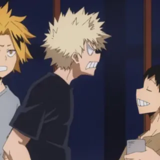 🍺 Bakugo My Hero Academia Anime, My Hero Academia, Bakugo, Denki, Marah, Shonen telegram sticker