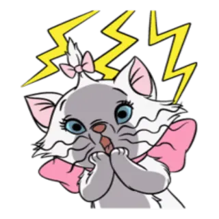 😵 Marie The Aristocats gato, dibujos animados, disney, aristogatos, marie, impactado, sorprendido telegram sticker