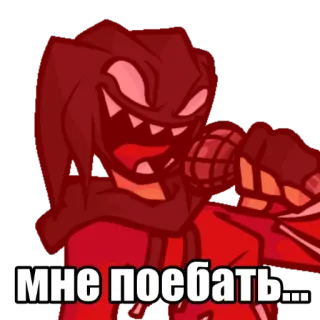 😔 Agoti Friday Night Funkin' мне поебать... red, microphone, character, fnf, agoti, music whatsapp sticker